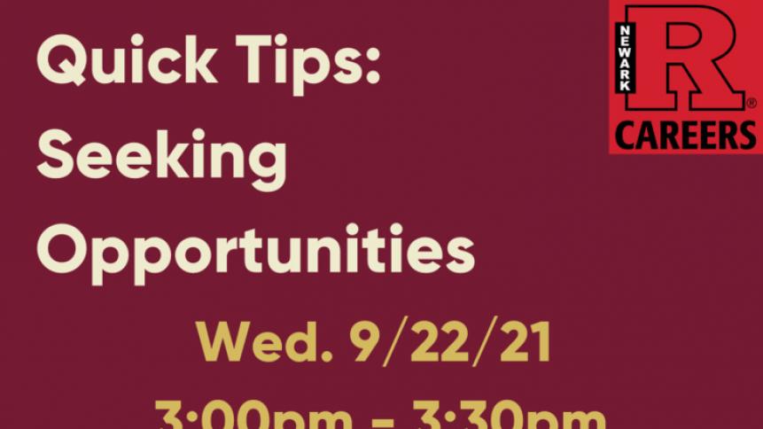 Quick Tips: Opportunity Seeking 