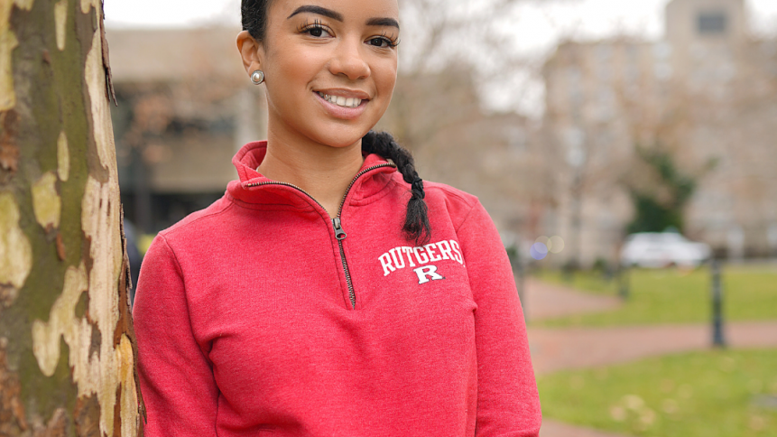 image of female student with red sweater